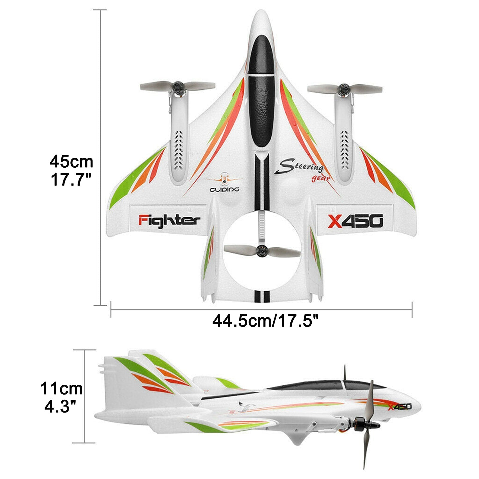 WLtoys XK X450 RC avión sin escobillas 2,4G 6CH 3D/6G LED ala fija RTF