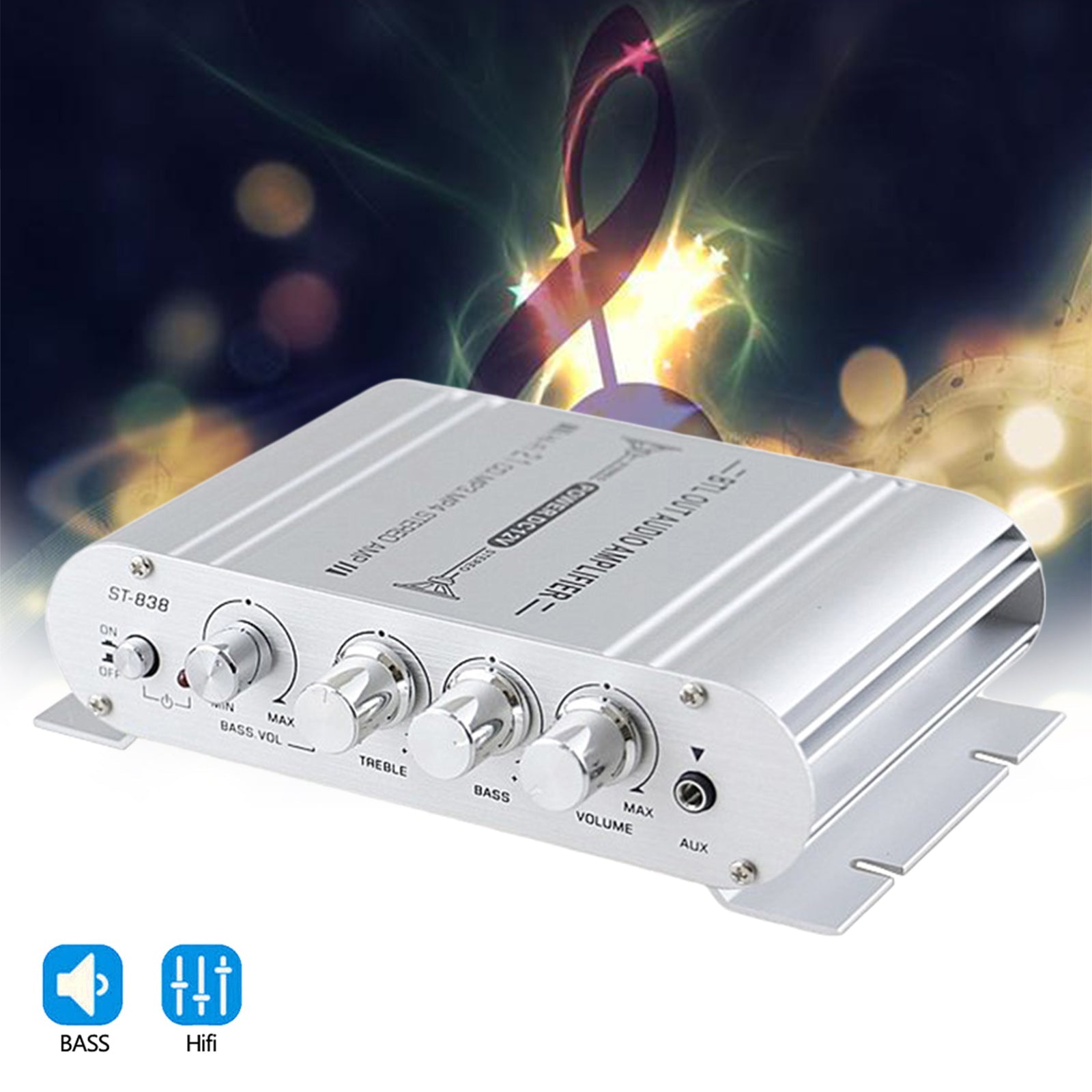 2.1 Channels 400W Hi-Fi Auto Stereo 12V Car Audio Amplifier MP3 Radio Booster CA Market