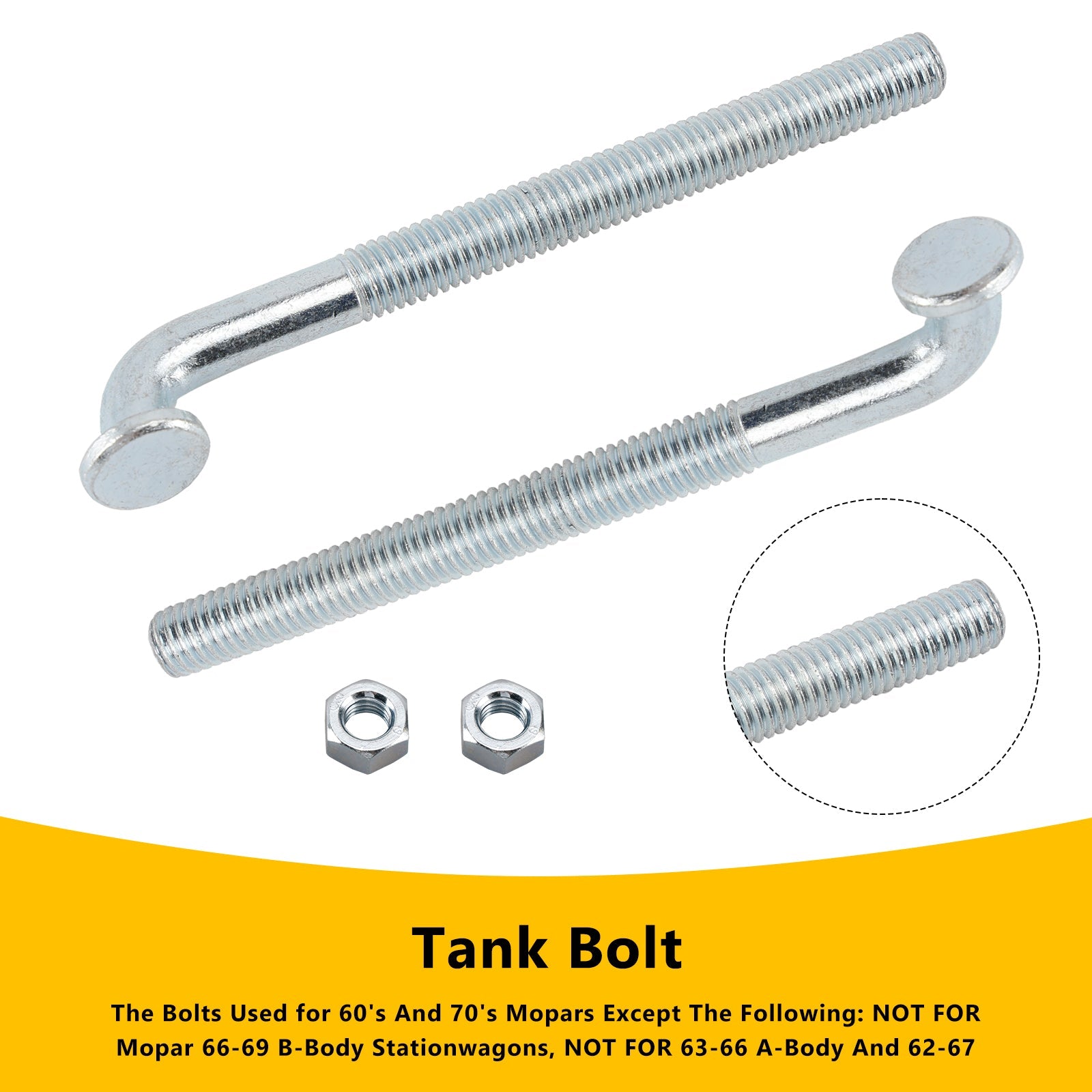 Gas Fuel Tank Strap Bolts J-Bolts Fit 68 69 70 71 72 A-Body B-Body C-Body