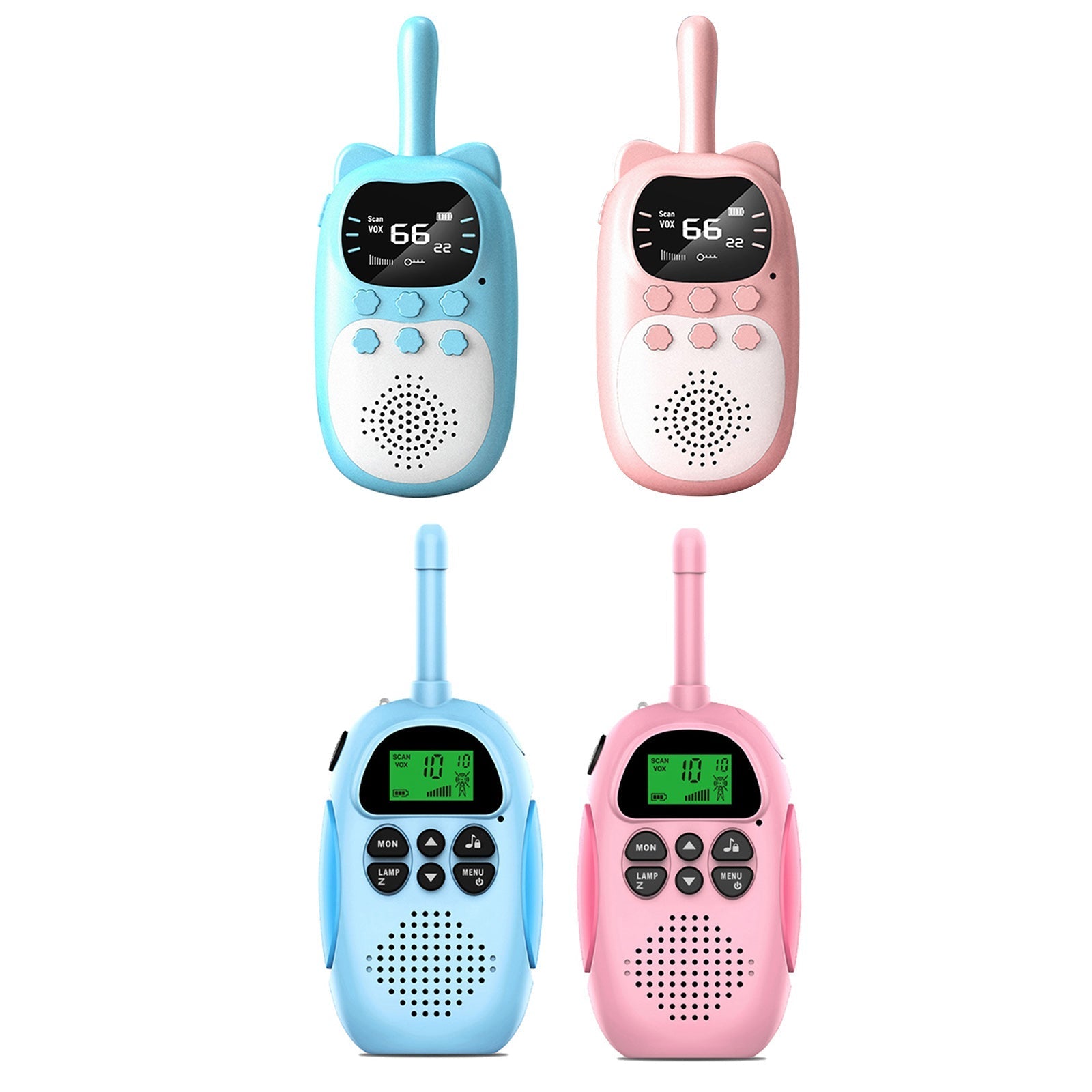 Paquete de 2 walkie talkies para niños, 22 canales, radio bidireccional, alcance de 3 KM, portátil, original