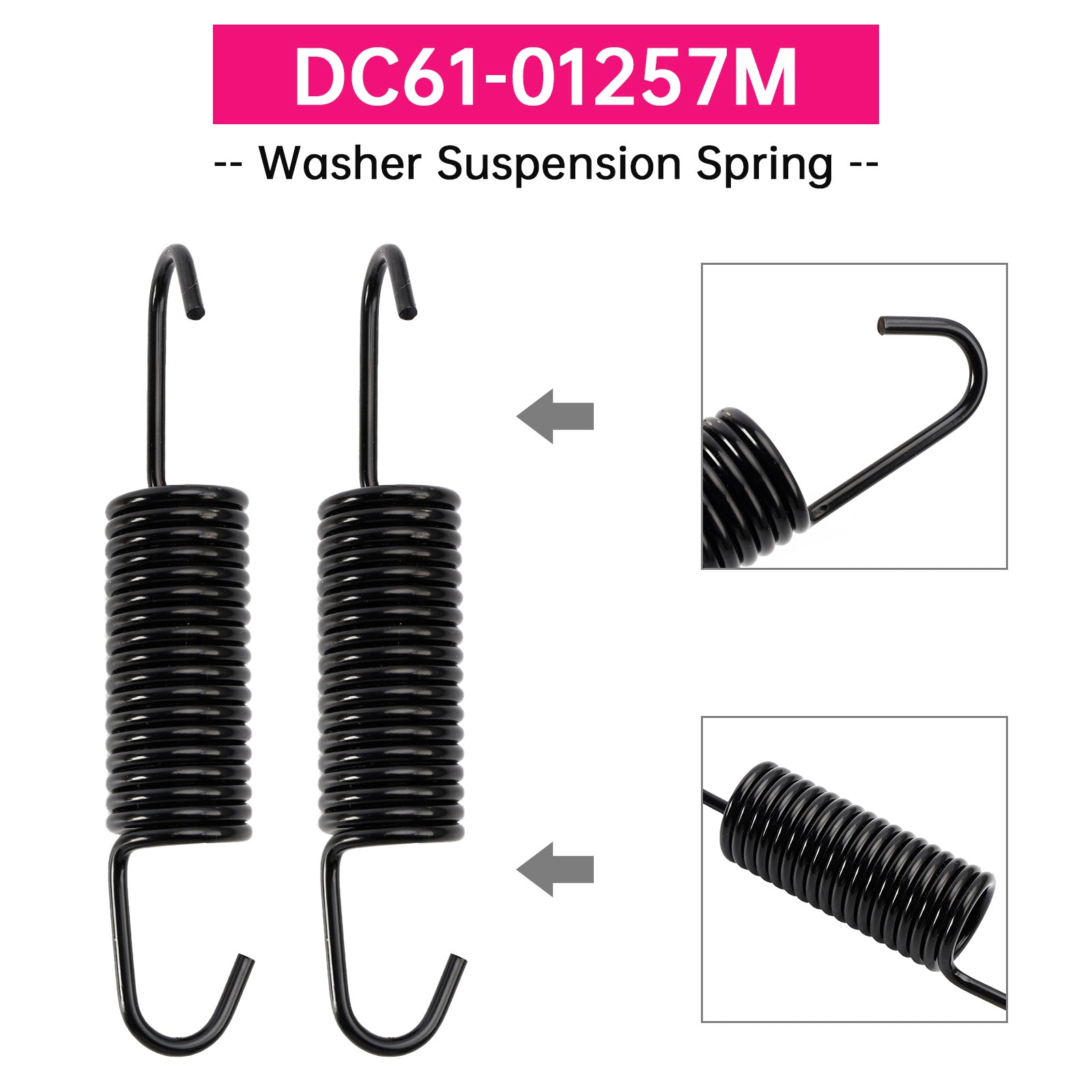 2 PACK DC61-01257M Washer Suspension Spring for Samsung Washer 3990661 AP5955135