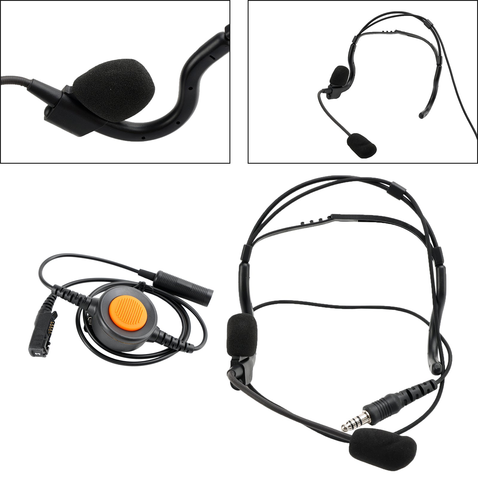 Auriculares tácticos con enchufe grande y montaje trasero 7,1-C8 para XPR3300/3500 XIRP6600/P6620