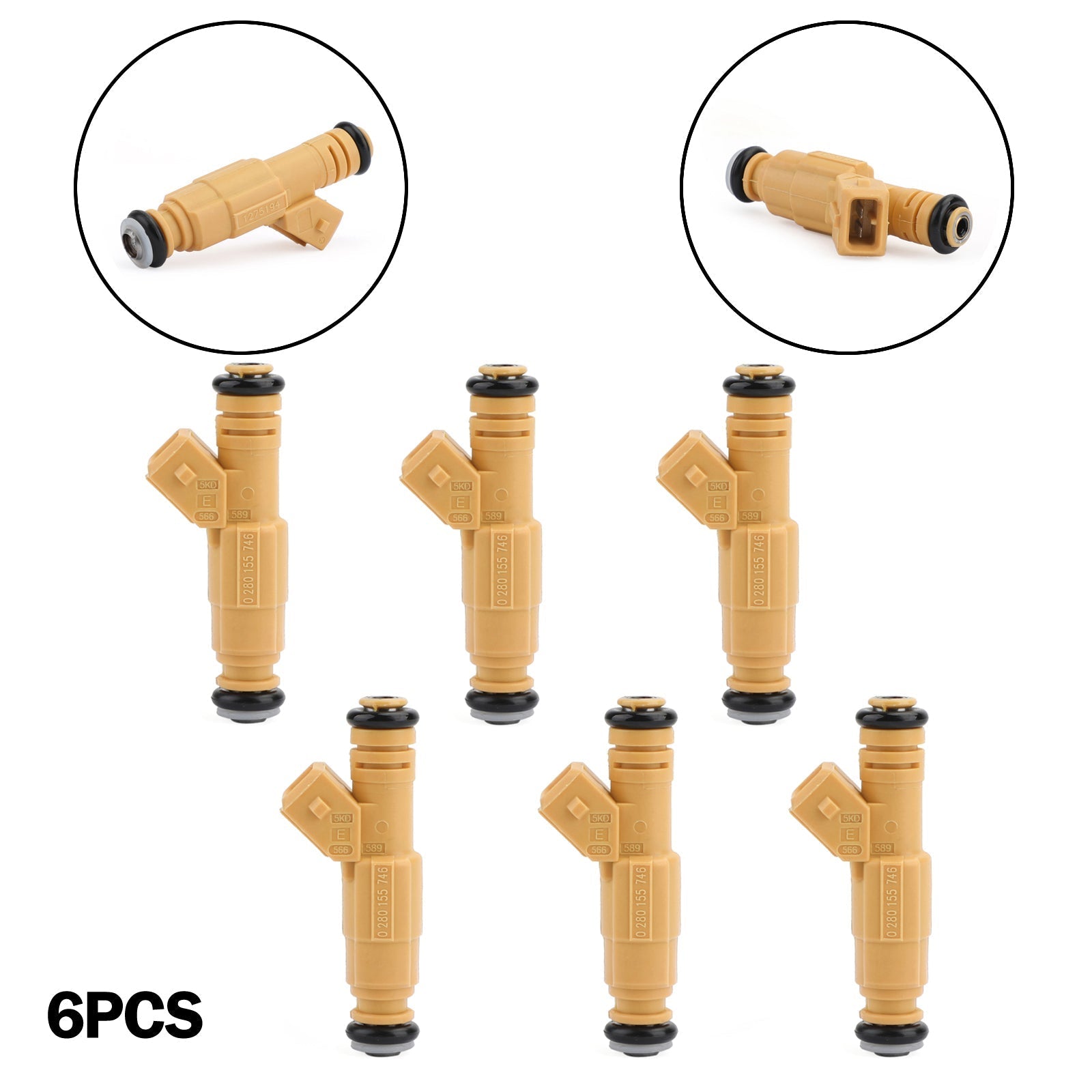 FJ583 0280155746 0280155702 6pcs Fuel Injectors Fits 97-98 Volvo S90 1987-1998 Cherokee 4.0L Grand Cherokee