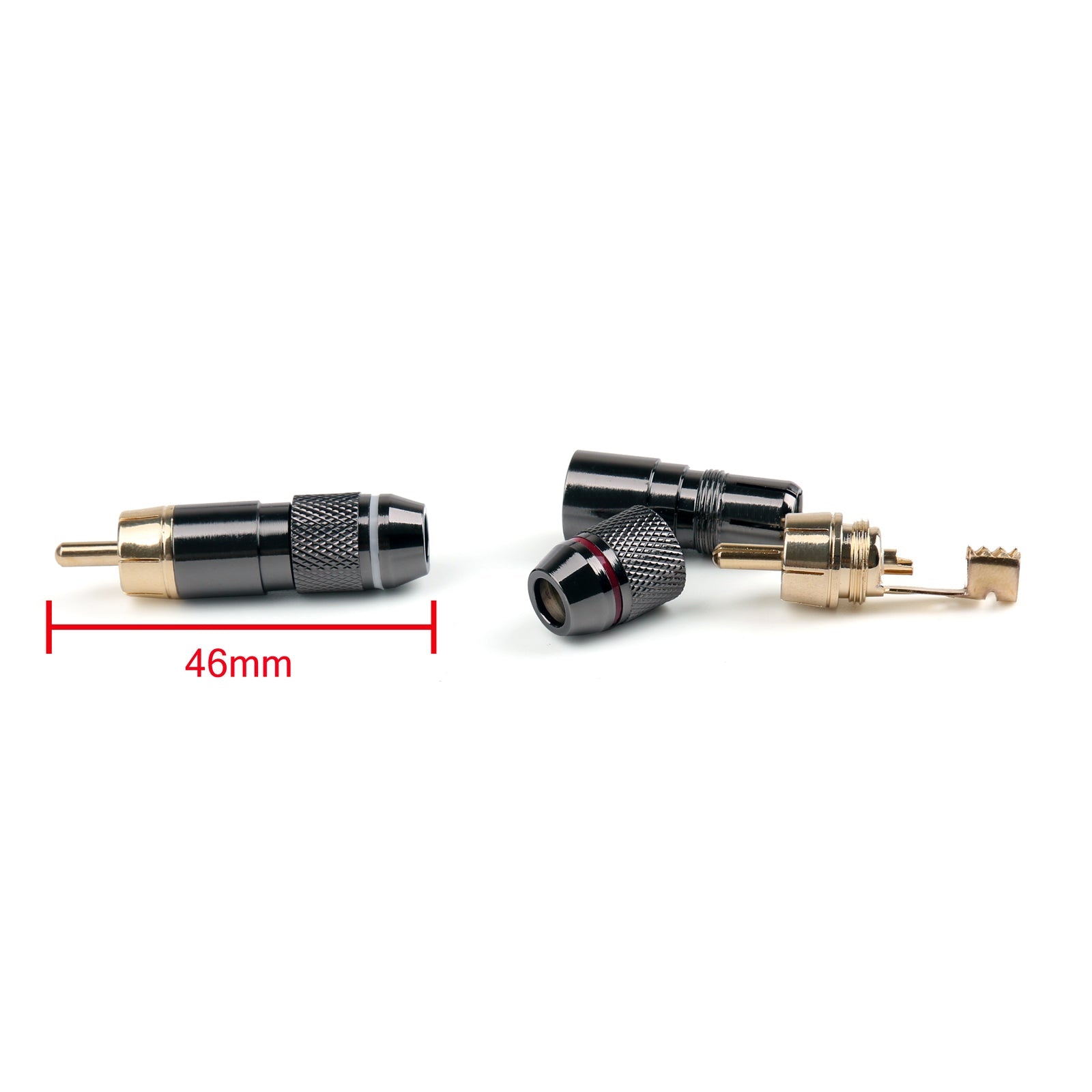 12 Pcs Copper RCA Plug Gold Plated Audio Video Adapter Connectors Soldering