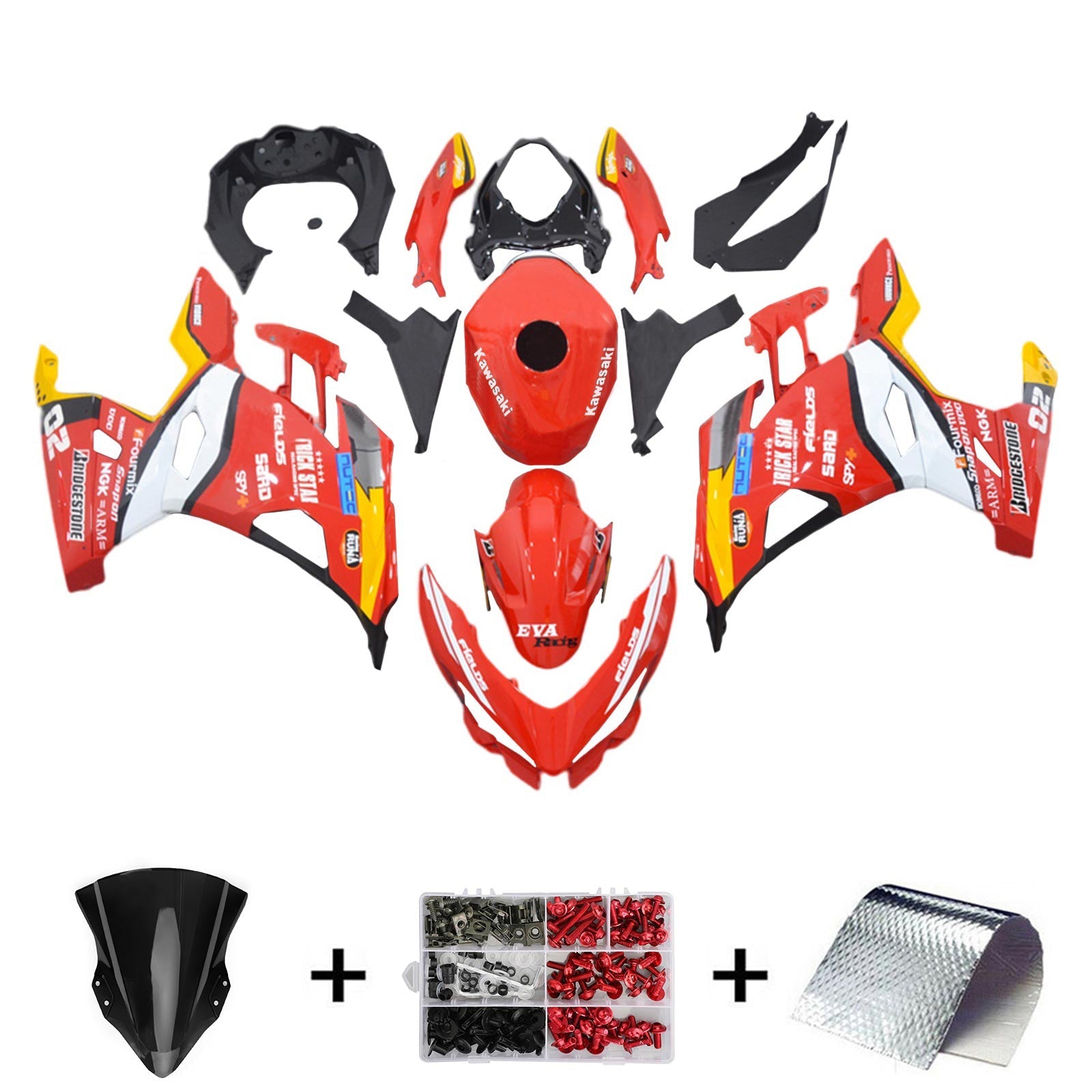 Amotopart Kawasaki EX400 Ninja400 2018-2024 Fairing Kit Bodywork Plastic ABS