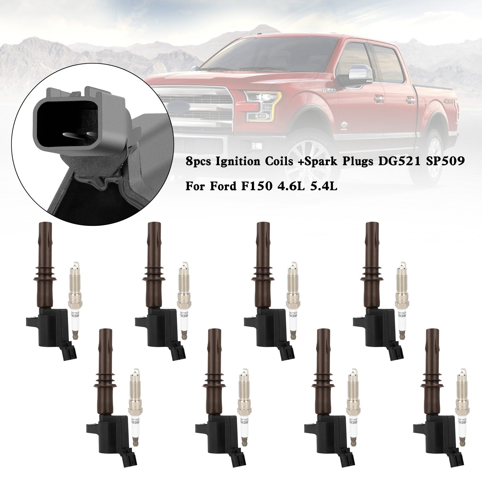 2008-2014 Ford Expedition Lincoln Navigato V8 5.4L 8pcs Ignition Coils +Spark Plugs DG521 SP509 Fedex Express