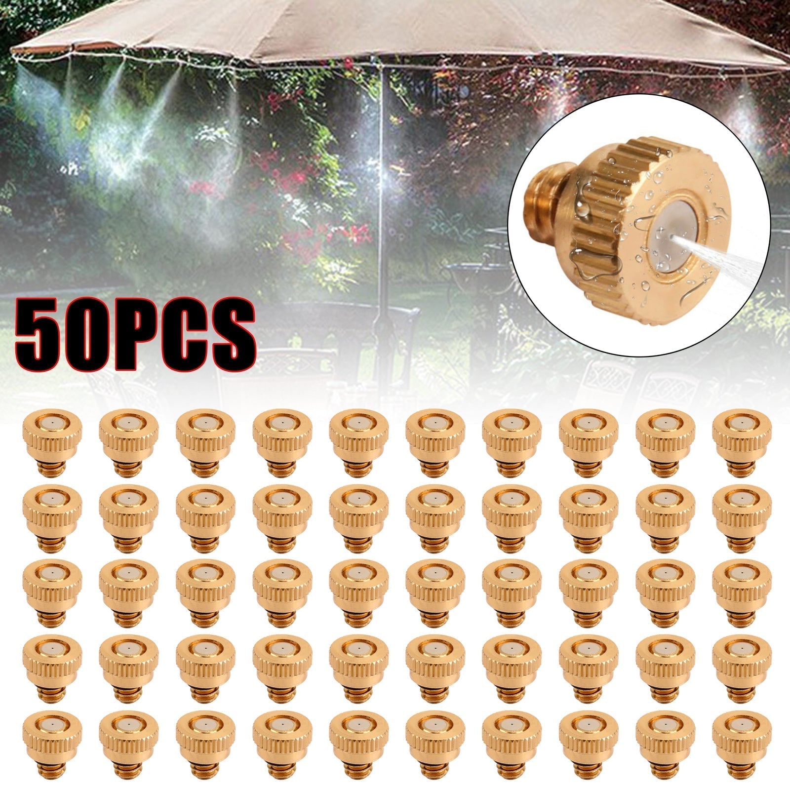 20/50PCS Brass Misting Nozzles Water Mister Sprinkle For Cooling System 0.012"