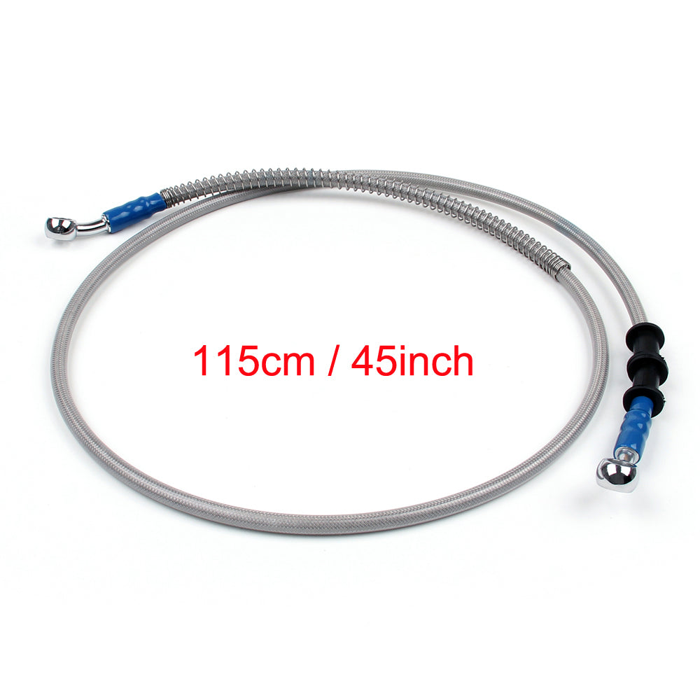 115cm/45 M10 Brake Oil Hose Line Banjo Fitting Stainless Steel End