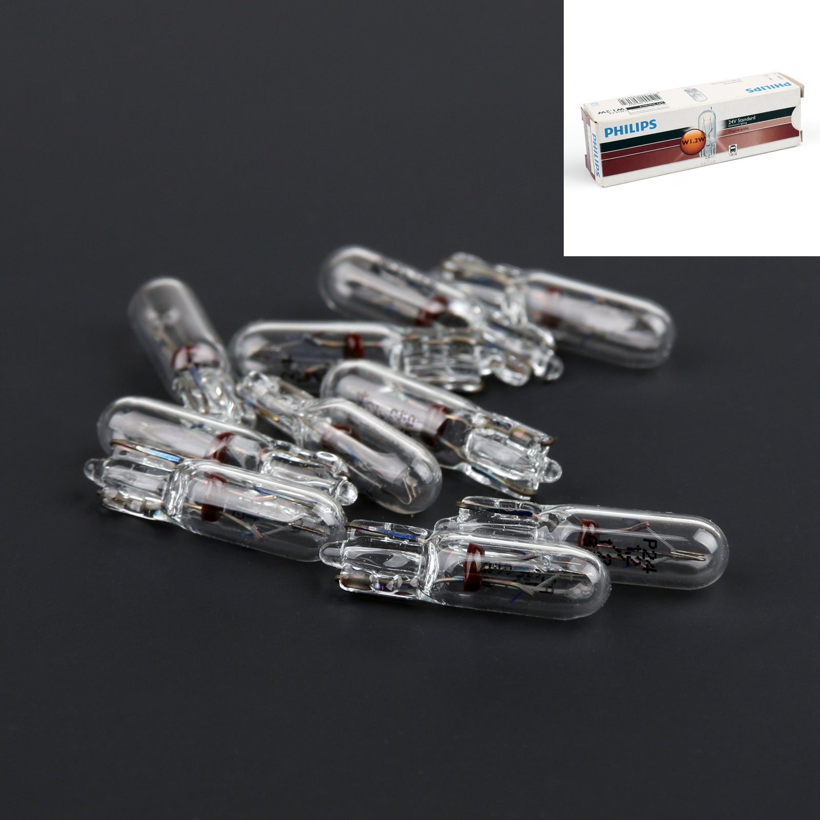 10pcs Genuine PHILIPS 13516 24V T5 W1.2W W2???t??{4.6d Standard Signaling Lamp Bulb