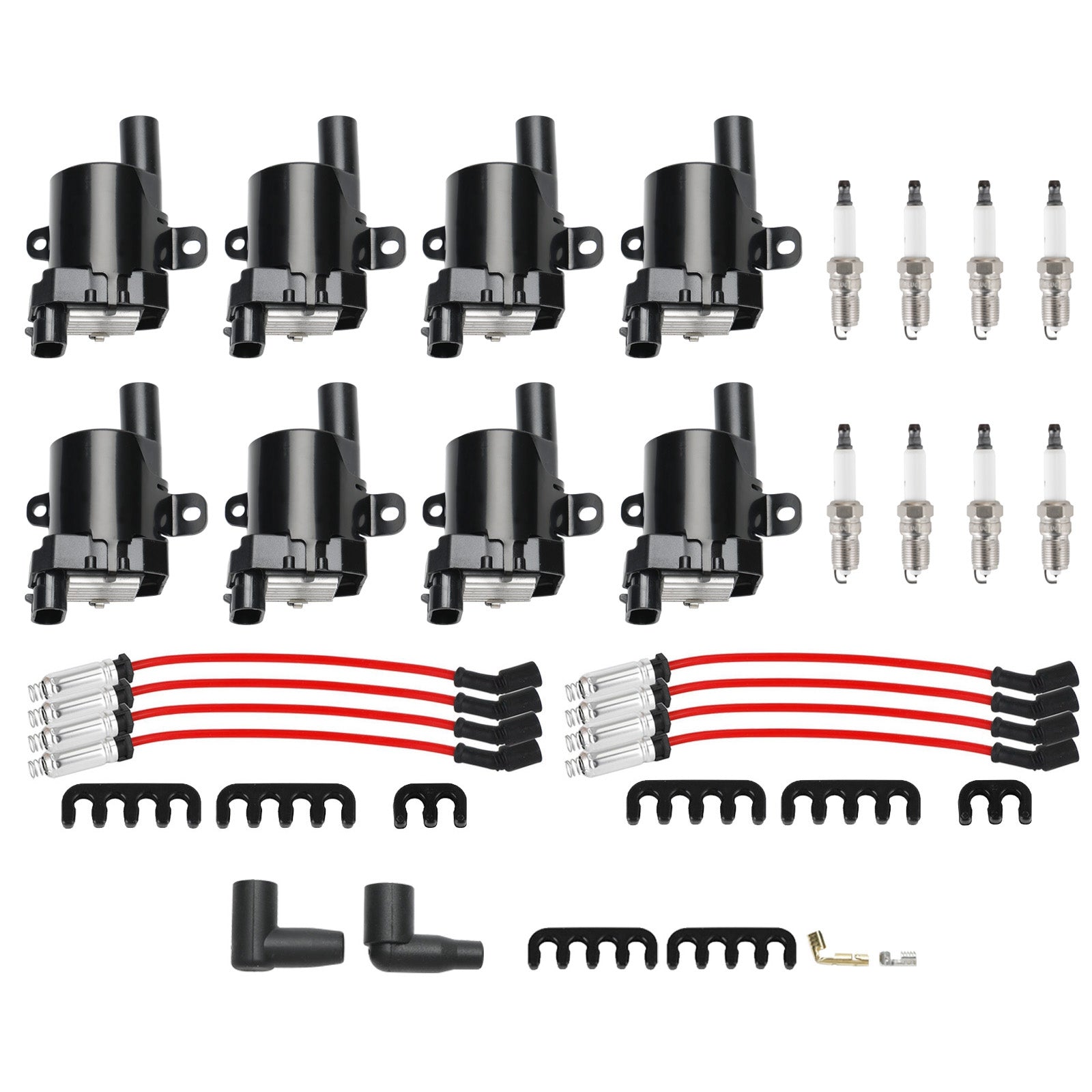 1999-2007 Silverado Sierra 1500 4.8L 5.3L Paquete de 8 bobinas de encendido+bujía+juego de cables UF262