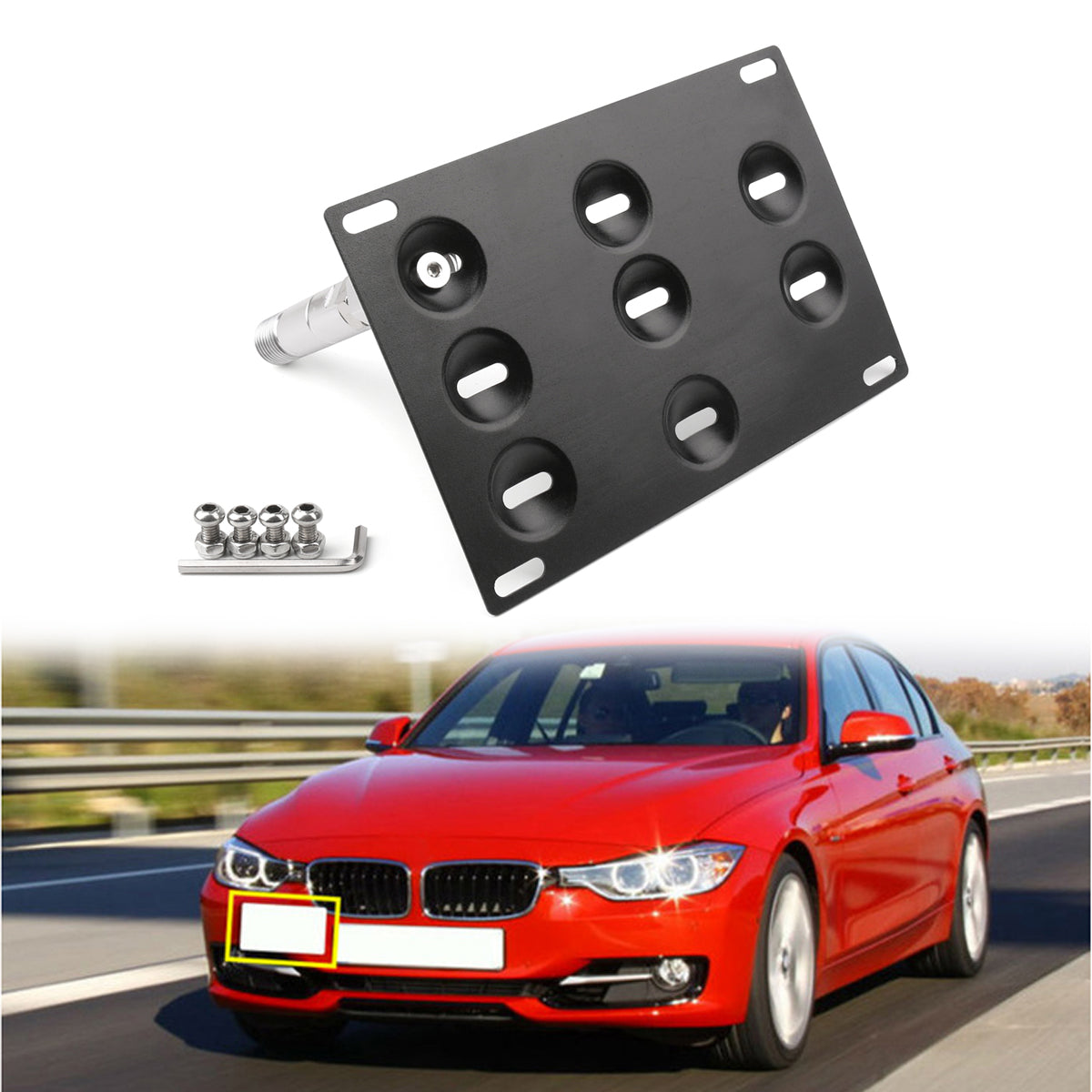 BMW F30 F32 F10 3/4/5 SERIES Bumper Tow Hook License Plate Mount Bracket