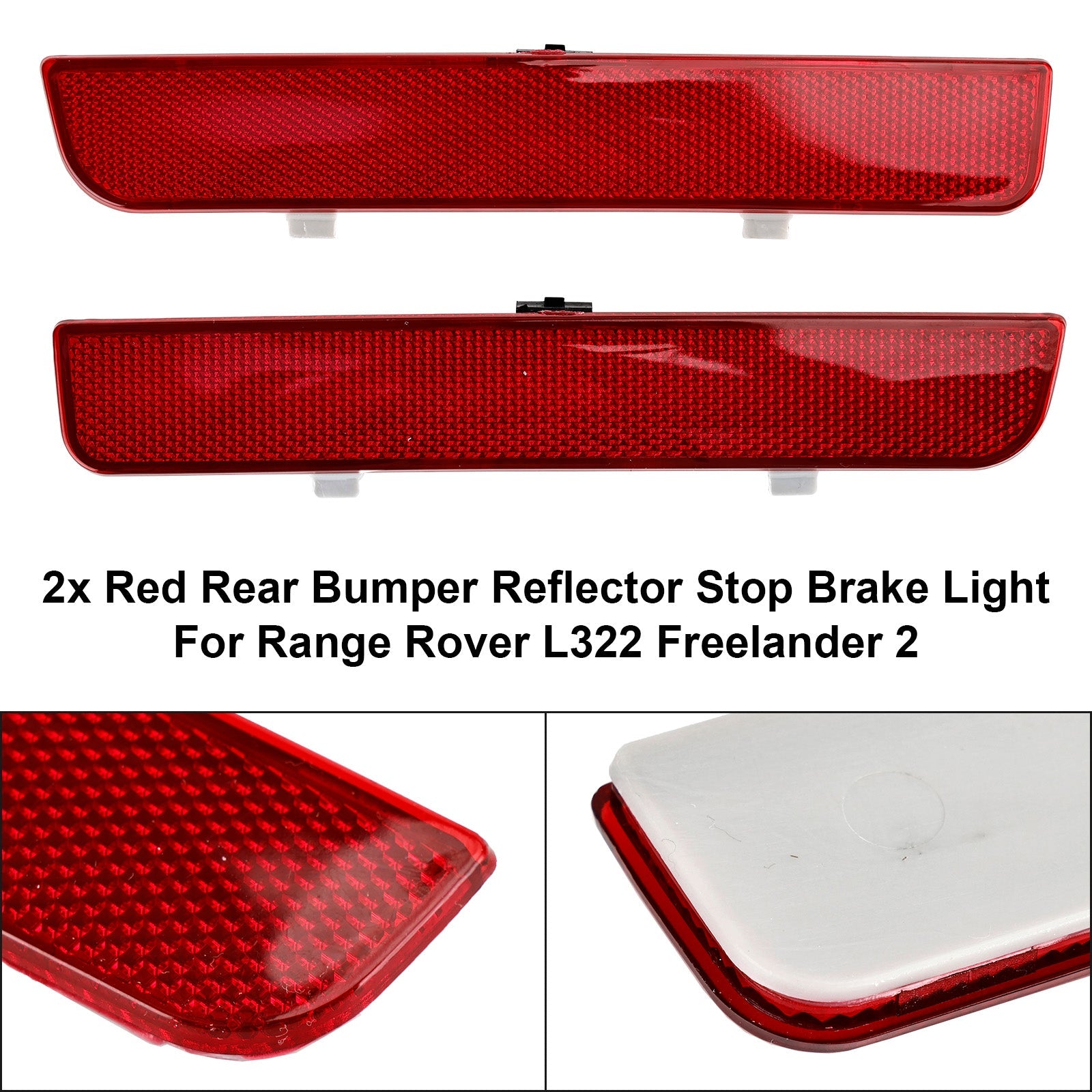 2x Red Rear Bumper Reflector Stop Brake Light For Range Rover L322 Freelander 2