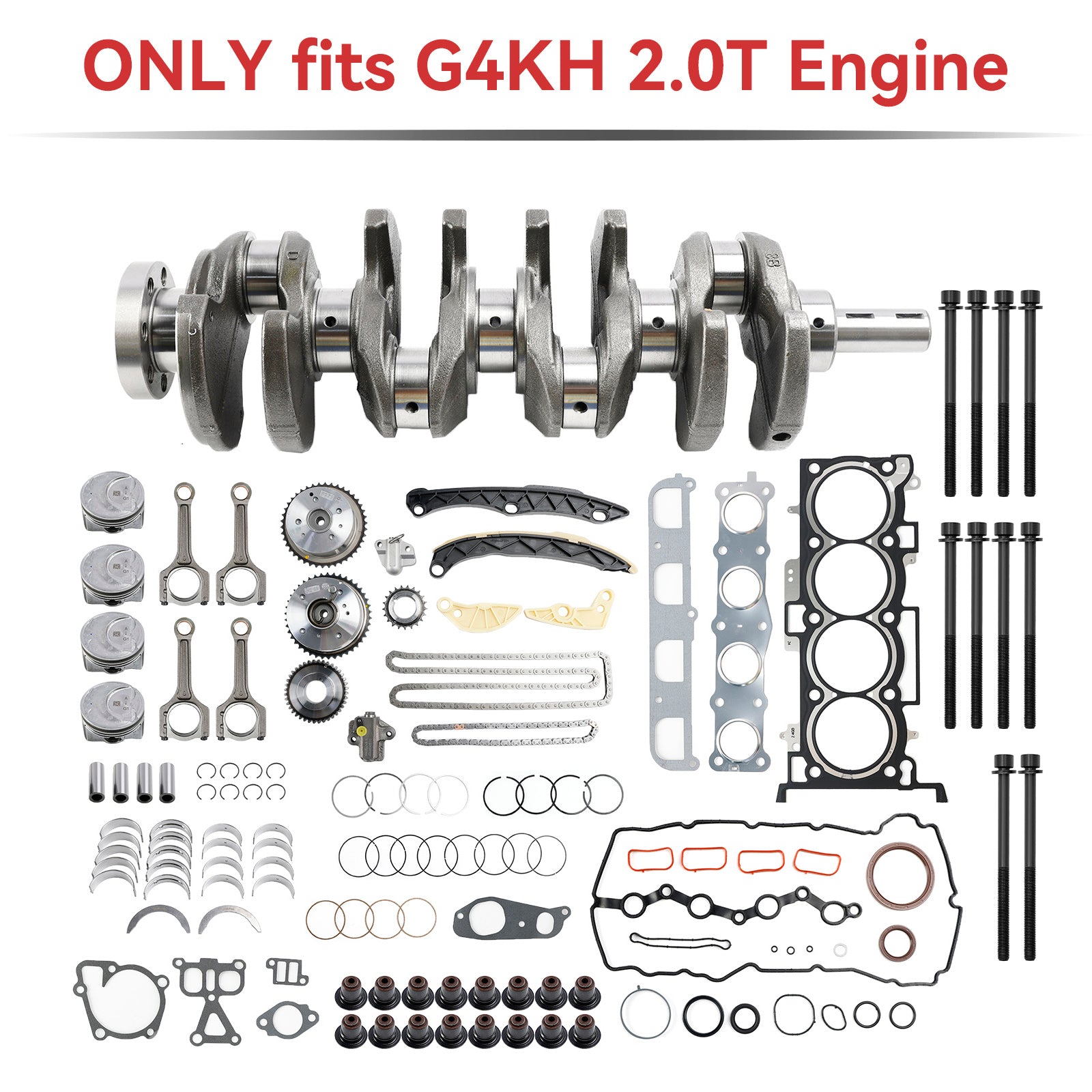 Kia KX3 (KC) 2015–2019 G4KH 2.0T Engine Rebuild Kit w/ Crankshaft Con Rods Timing Kit