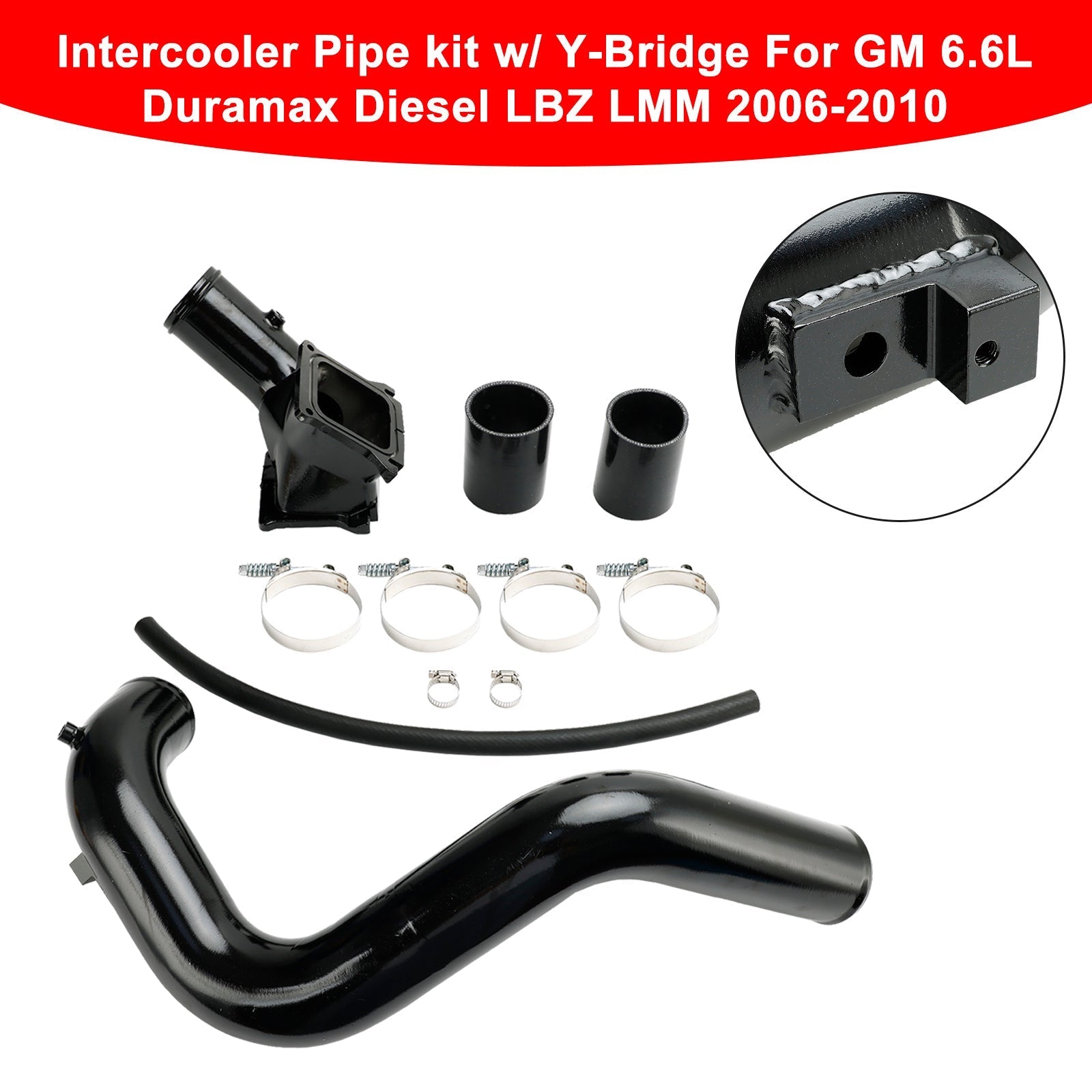 2006-2010 GM 6.6L LBZ/LMM Duramax Diesel VIN Code 2 or D Intercooler Pipe kit w/ Y-Bridge Generic