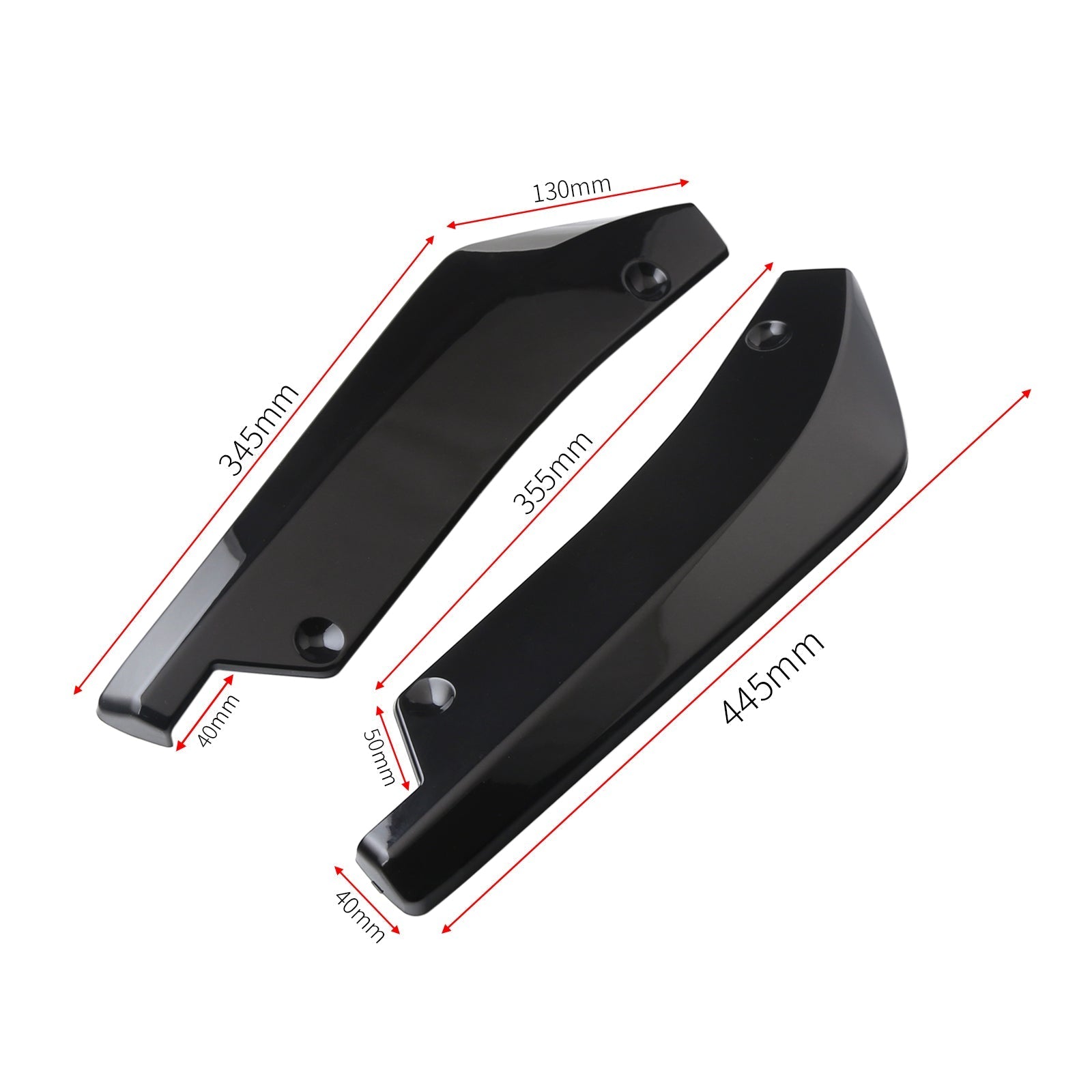 2x Car Auto Rear Bumper Lip Diffuser Splitter Canard Protector Top Gloss Black Generic