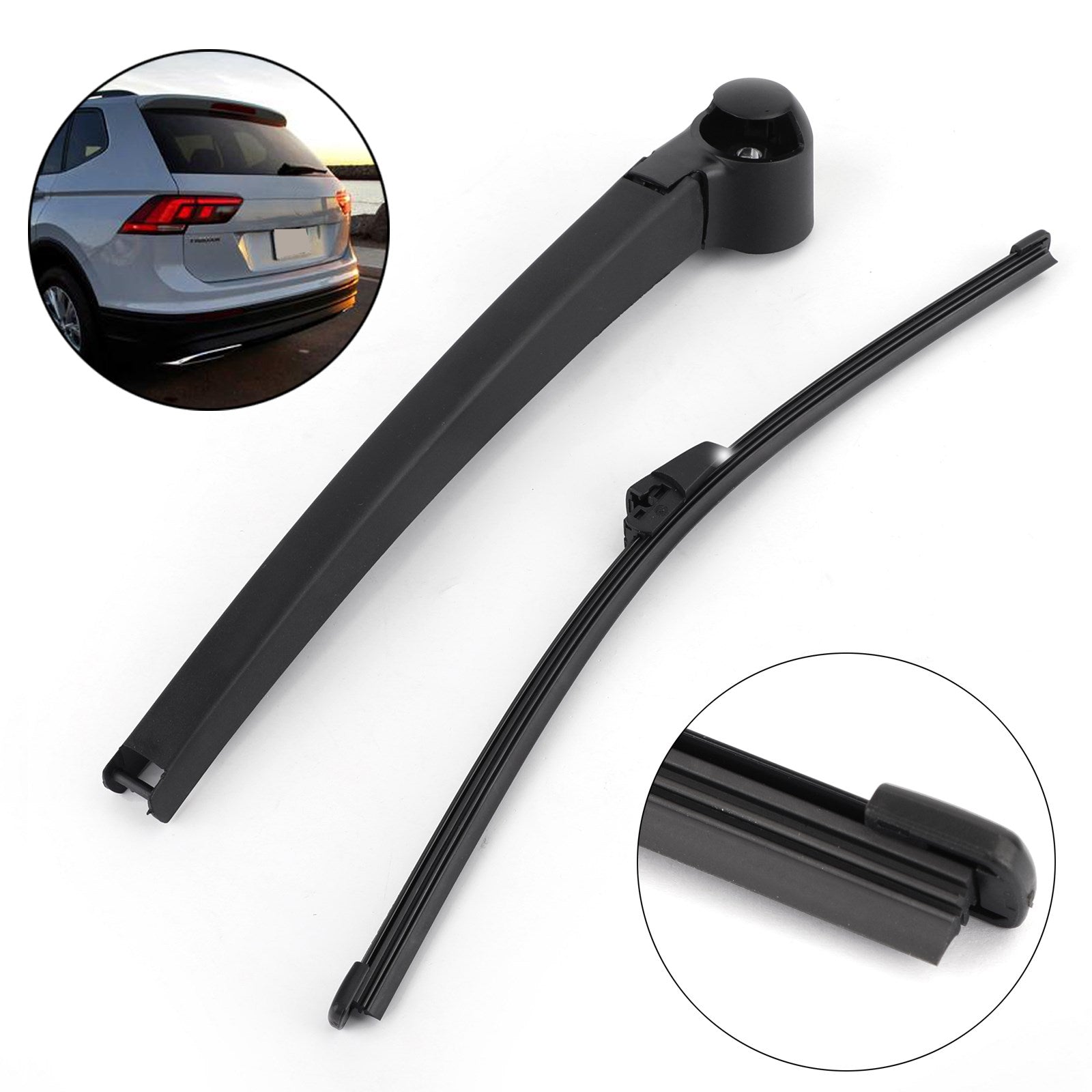 Rear Window Windshield Wiper Arm Blade Set For VW Tiguan 5N BJ 2007-2018 Black Generic CA Market