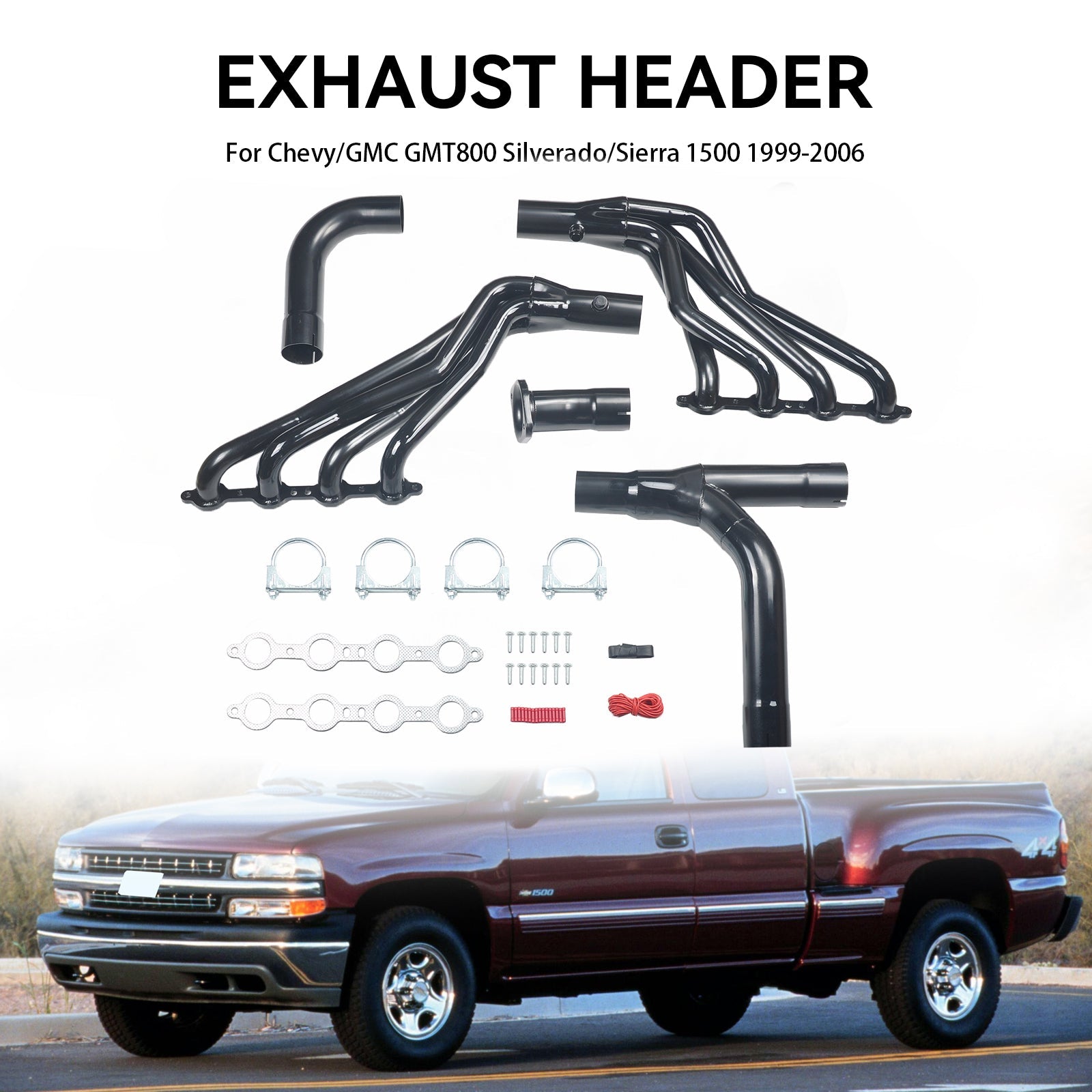 1999-2006 Chevrolet/GMC GMT800 Silverado/Sierra 1500 cabezal de escape