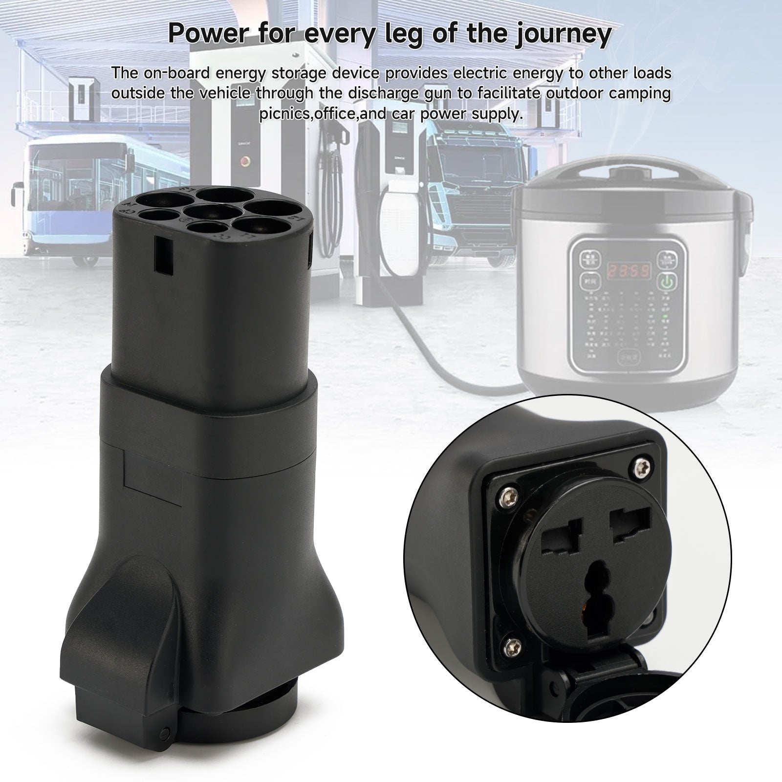 Discharge Type 2 Plug EV Charging Station Converter Plug Adapter 16A IEC62196