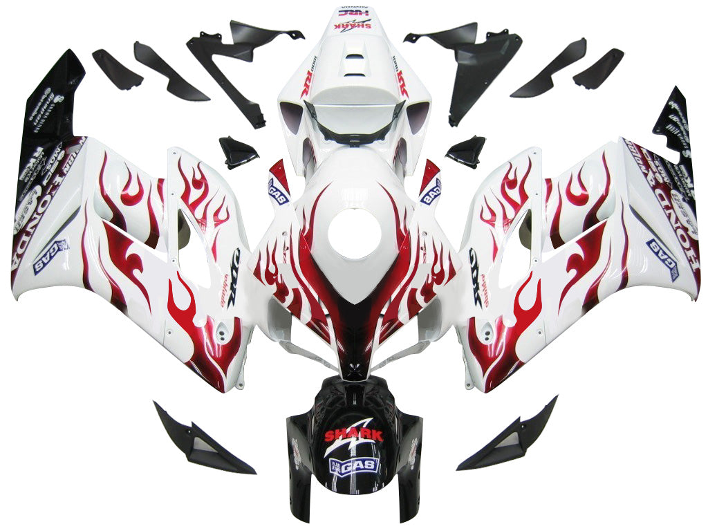 Carenados 2004-2005 Honda CBR 1000 RR Blanco y Rojo Flame Shark Genérico