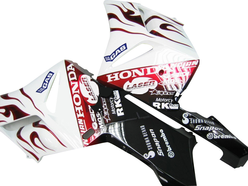 Carenados 2004-2005 Honda CBR 1000 RR Blanco y Rojo Flame Shark Genérico