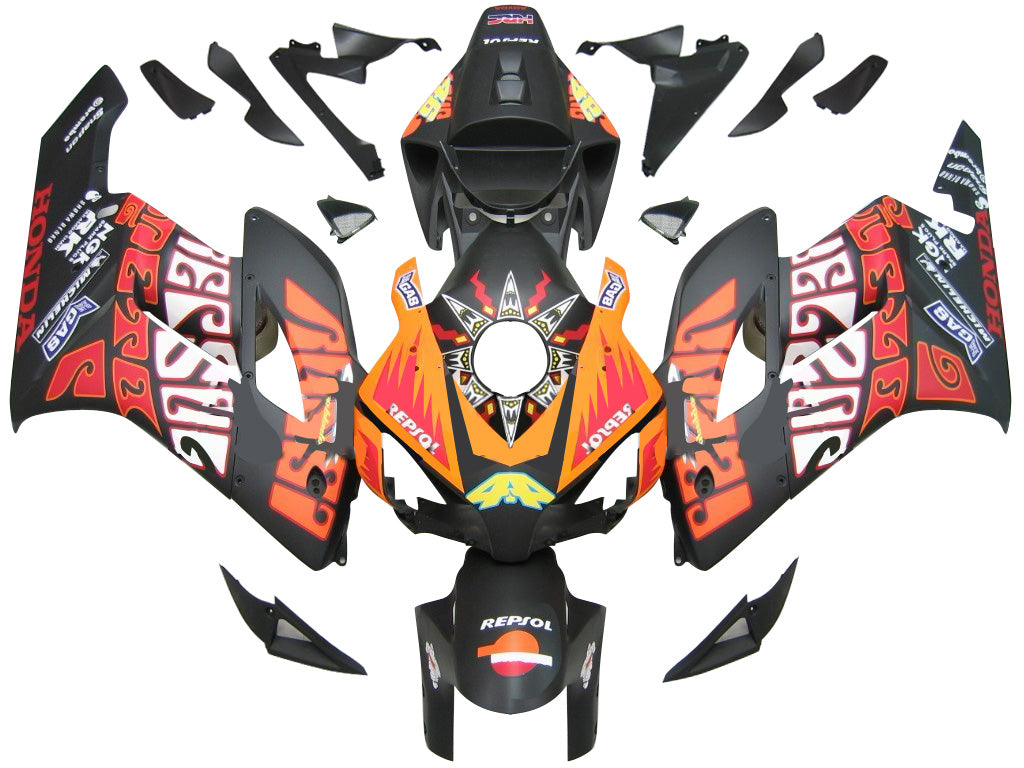 Carenados 2004-2005 Honda CBR 1000 RR Negro Naranja Valentino Rossi Genérico