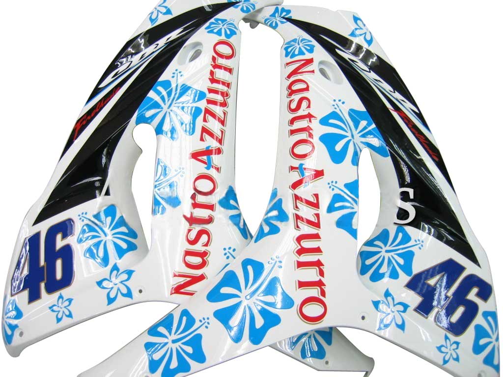 Carenados 2006-2007 Honda CBR 1000 RR Blanco y Azul Floral Genérico