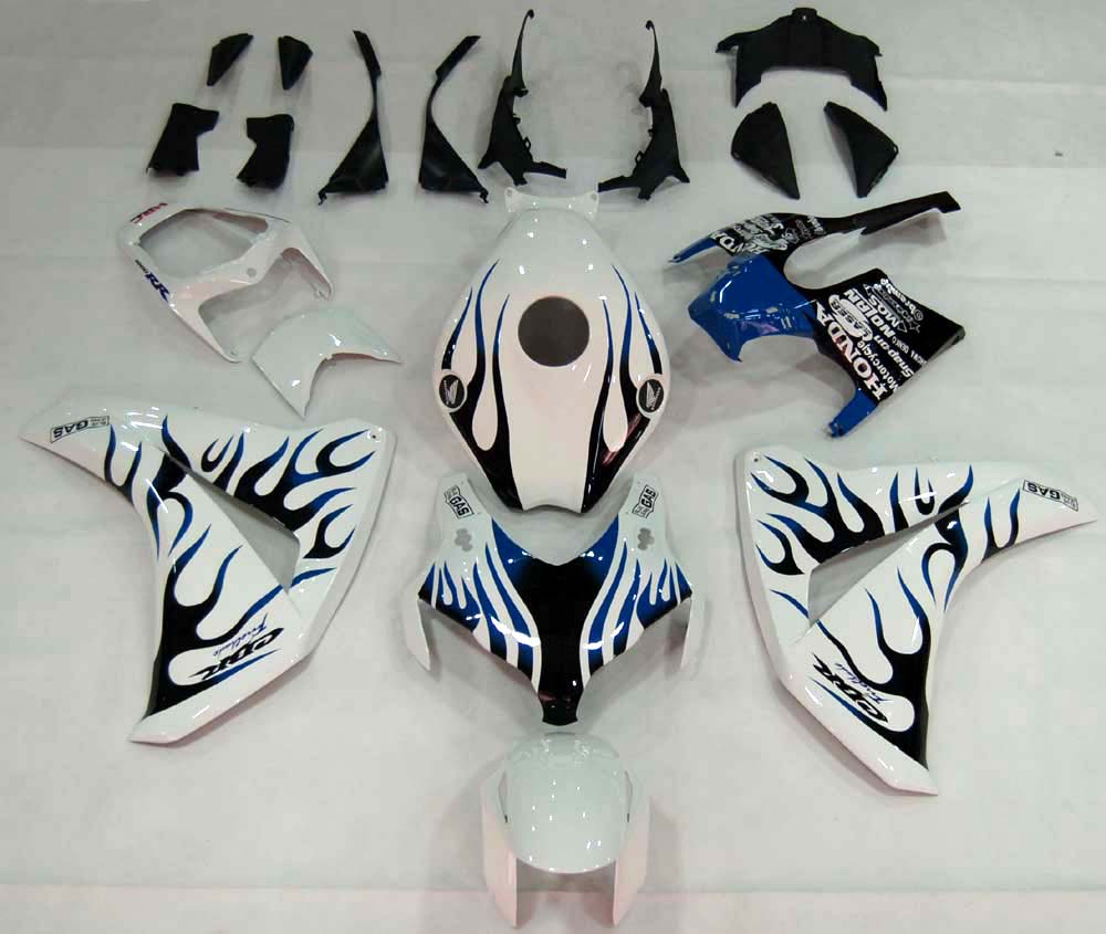 Carenados 2008-2011 Honda CBR 1000 RR Blanco y Azul Negro Llama Genérico