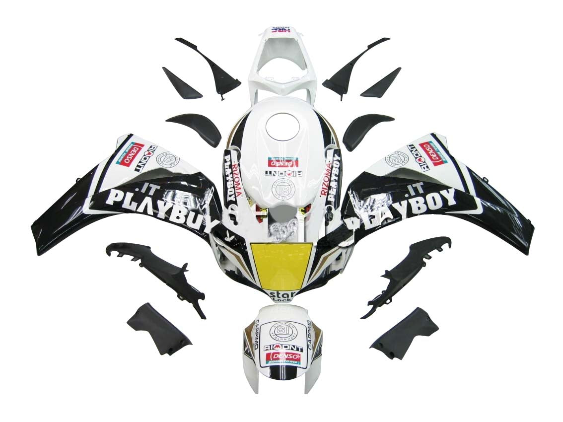 Carenados 2008-2011 Honda CBR 1000 RR Negro Blanco Playboy Genérico