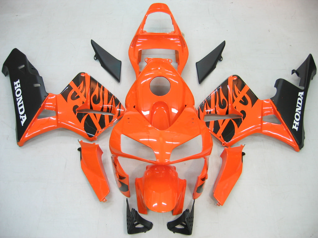 Carenados 2003-2004 Honda CBR 600 RR Naranja y Negro Llama Genérico