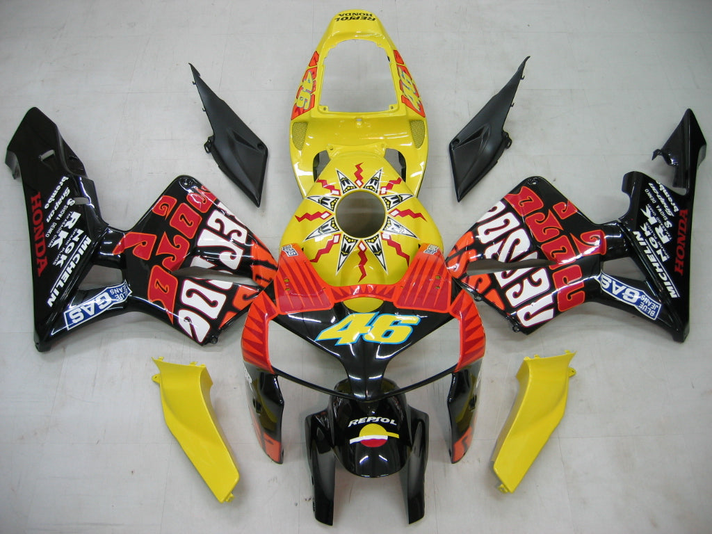 Carenados 2005-2006 Honda CBR 600 RR Amarillo Negro Valentino Rossi Genérico