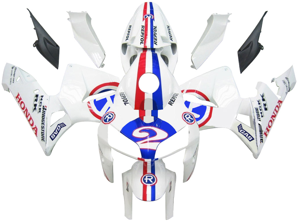 Carenados 2005-2006 Honda CBR 600 RR Blanco No.2 Repsol Genérico