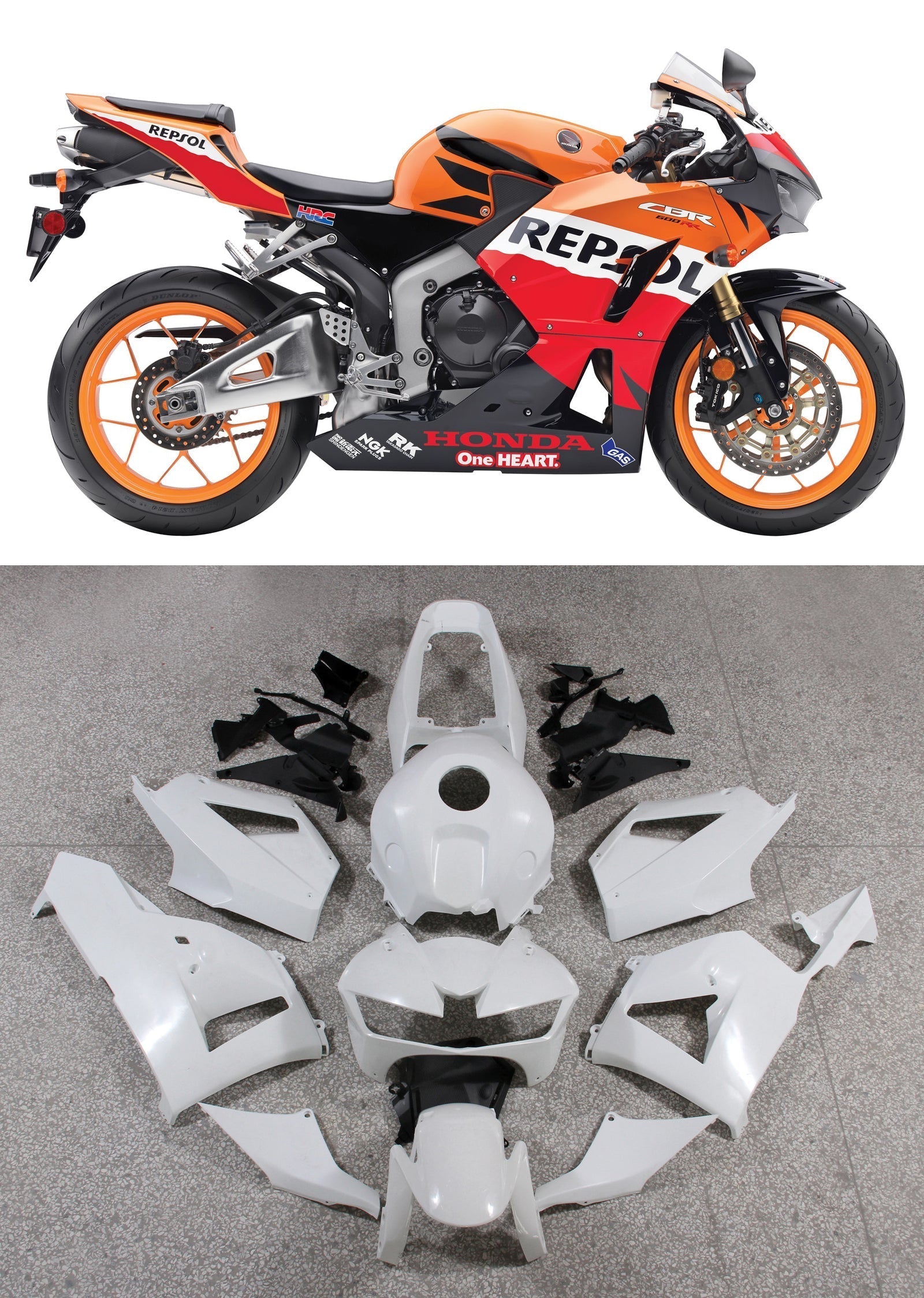 Fairings 2013-2023 Honda CBR600RR Repsol Orange Generic