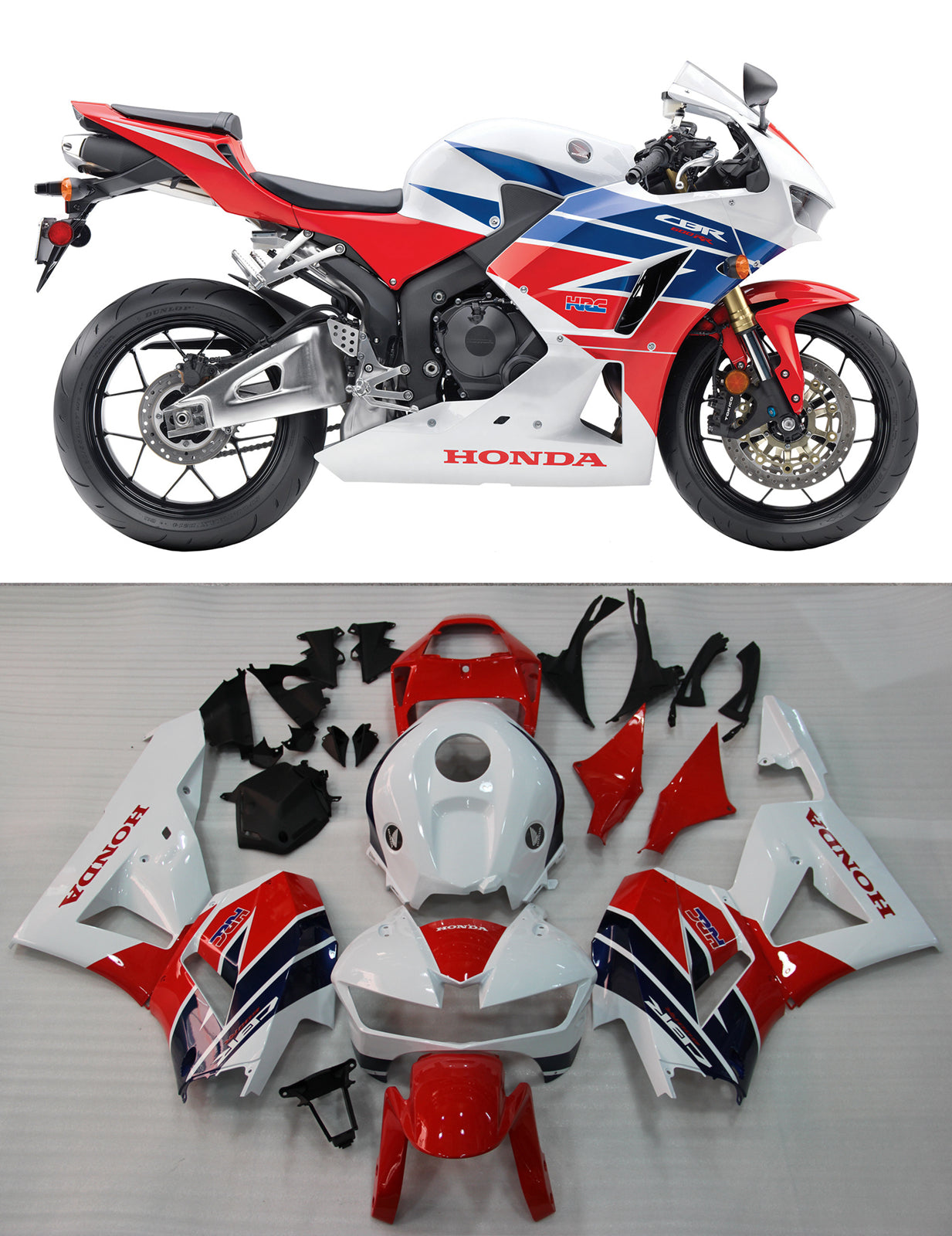 Fairings 2013-2023 Honda CBR600RR HRC White Red Blue Generic