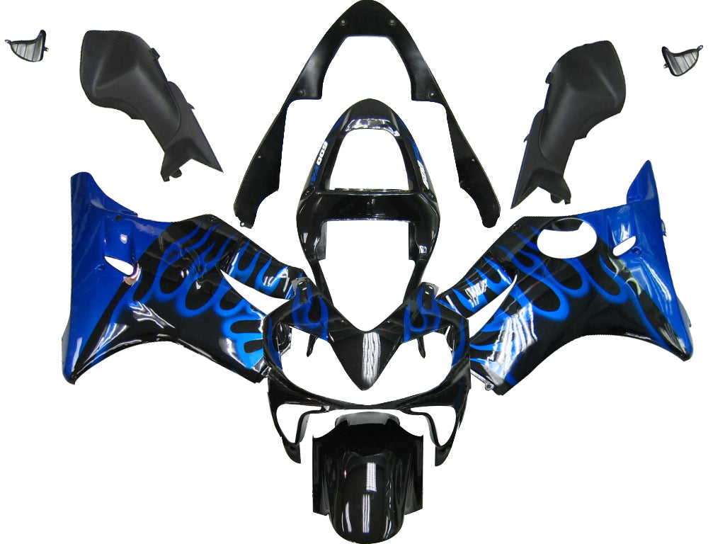 Fairings 2001-2003 Honda CBR 600 F4i Black & Blue Flame Generic