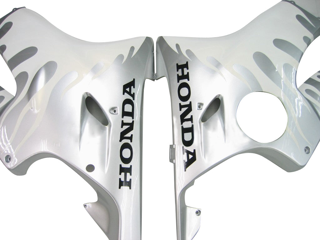 Fairings 2004-2007 Honda CBR 600 F4i Silver & White Flame Generic