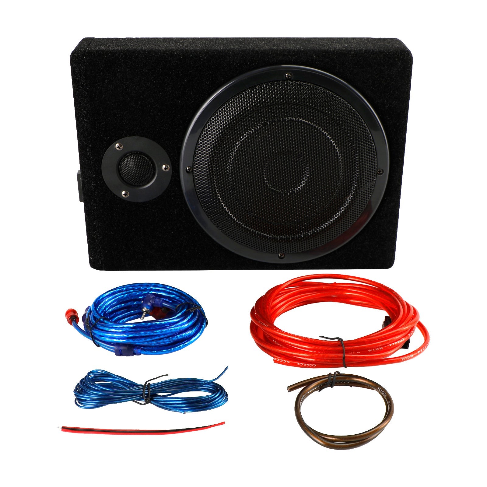 8" 12V 600W Car Subwoofer Under-Seat Amplifier Speaker Audio Sub Woofer Slim Box