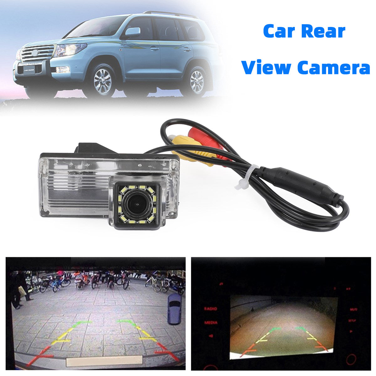 Car Reverse Backup Camera 12LED For Toyota Land Cruiser 70/100/200 Series