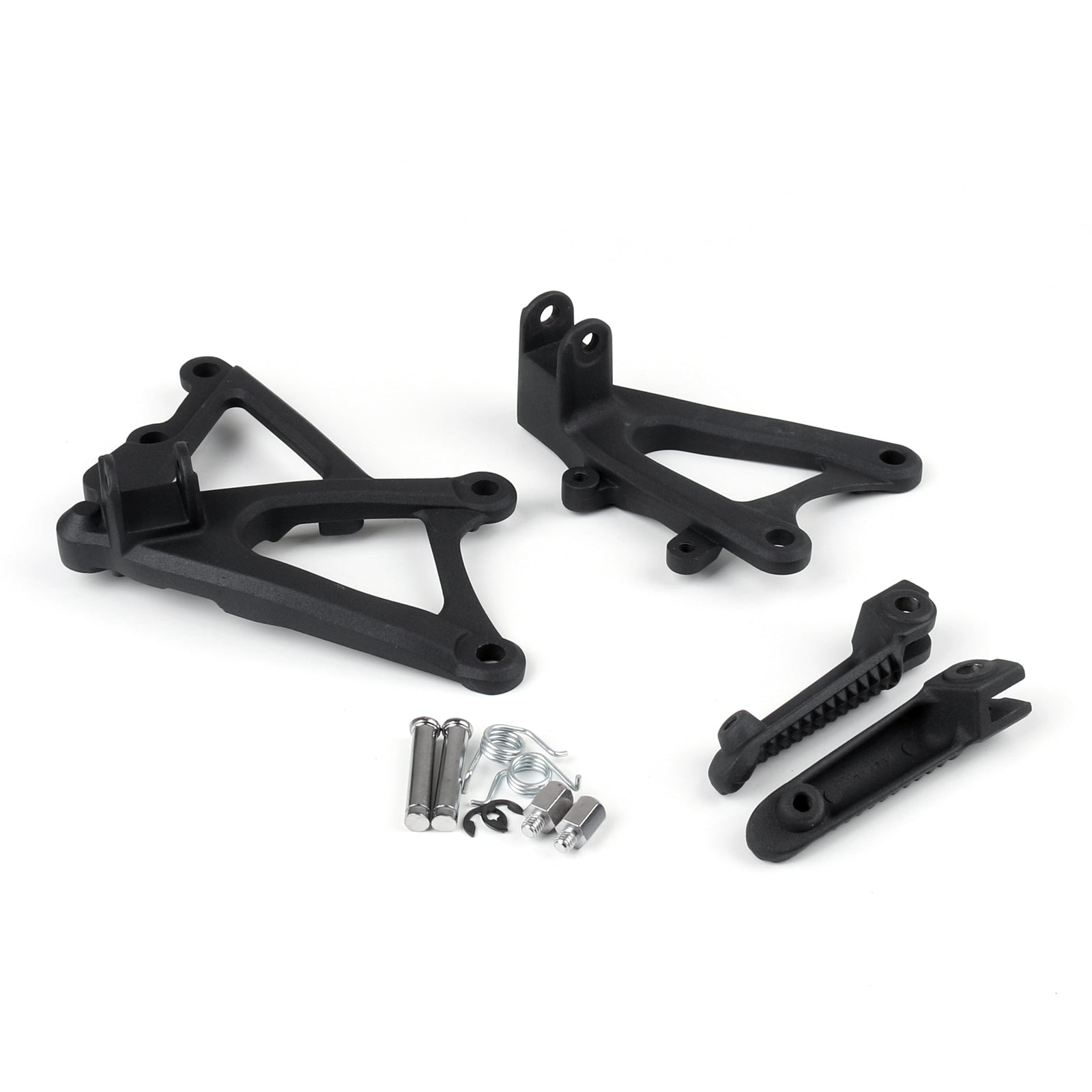 Front Rider Footrest Foot pegs Brackets Set For Yamaha YZF R1 2009-2011 Black Generic