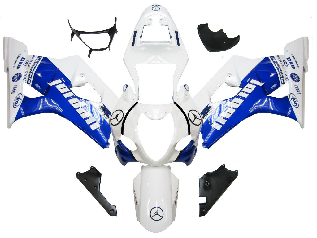 Carenados 2003-2004 Suzuki GSXR 1000 blanco y azul Jordan genérico