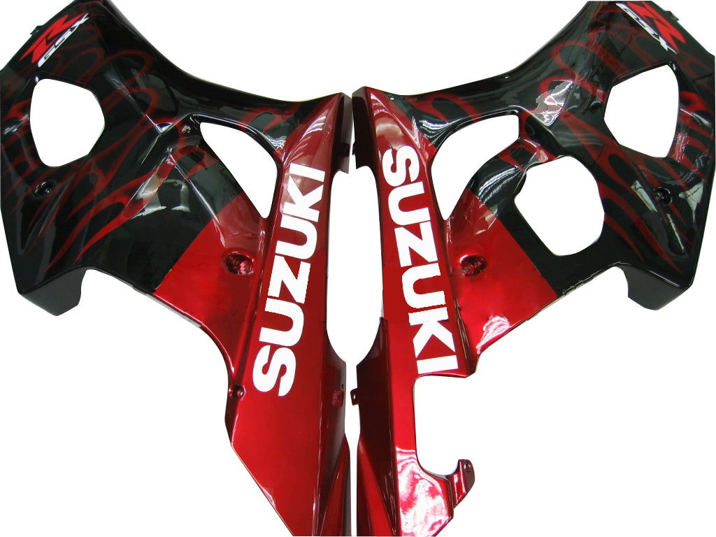 Carenados 2003-2004 Suzuki GSXR 1000 Negro y Rojo Llama Suzuki Genérico