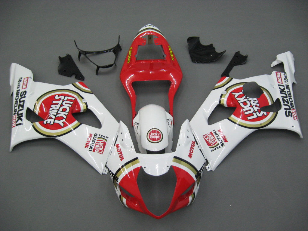 Fairings 2003-2004 Suzuki GSXR 1000 White & Red Lucky Strike Generic