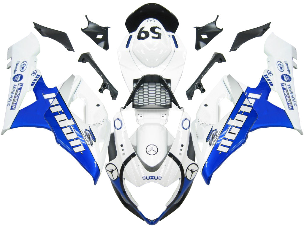 Fairings 2005-2006 Suzuki GSXR 1000 White & Blue Jordan Generic