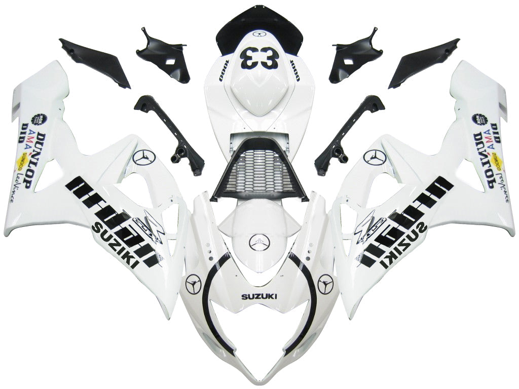 Fairings 2005-2006 Suzuki GSXR 1000 White & Black Jordan Generic