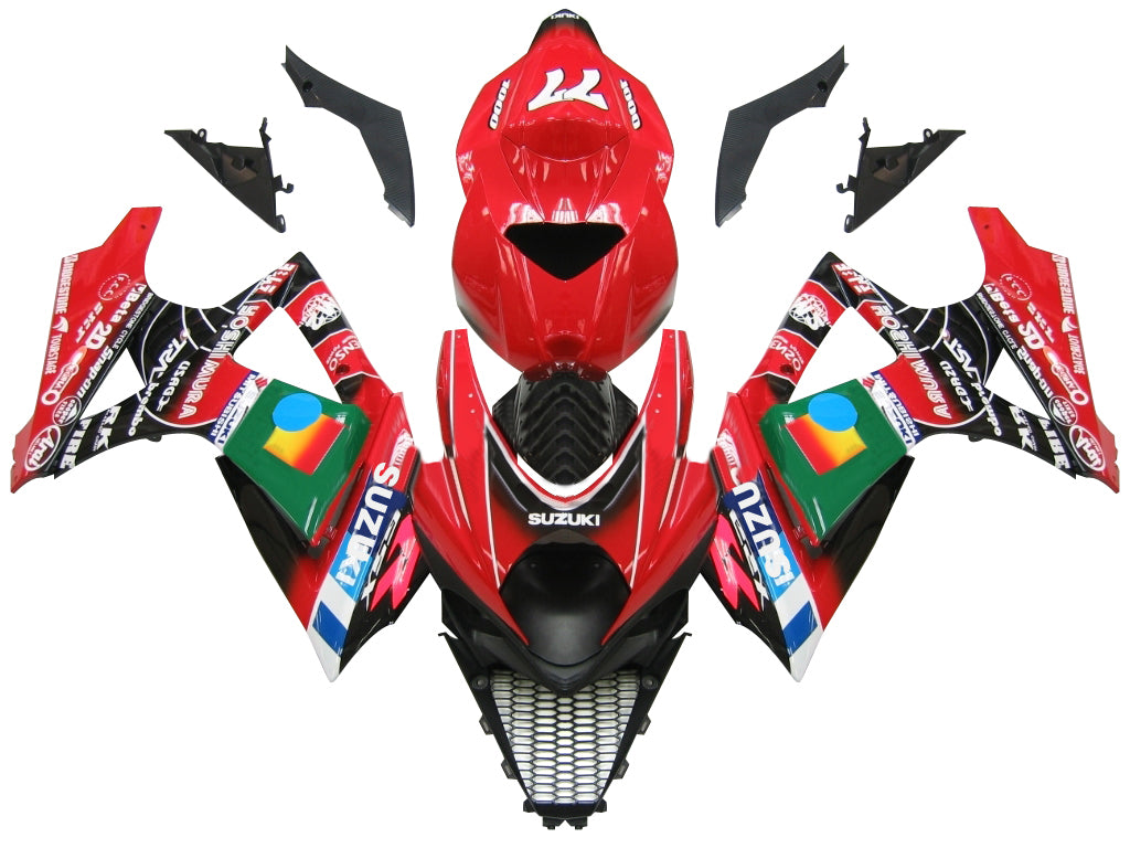 Carenados 2007-2008 Suzuki GSXR 1000 Rojo Negro No.77 GSXR Genérico