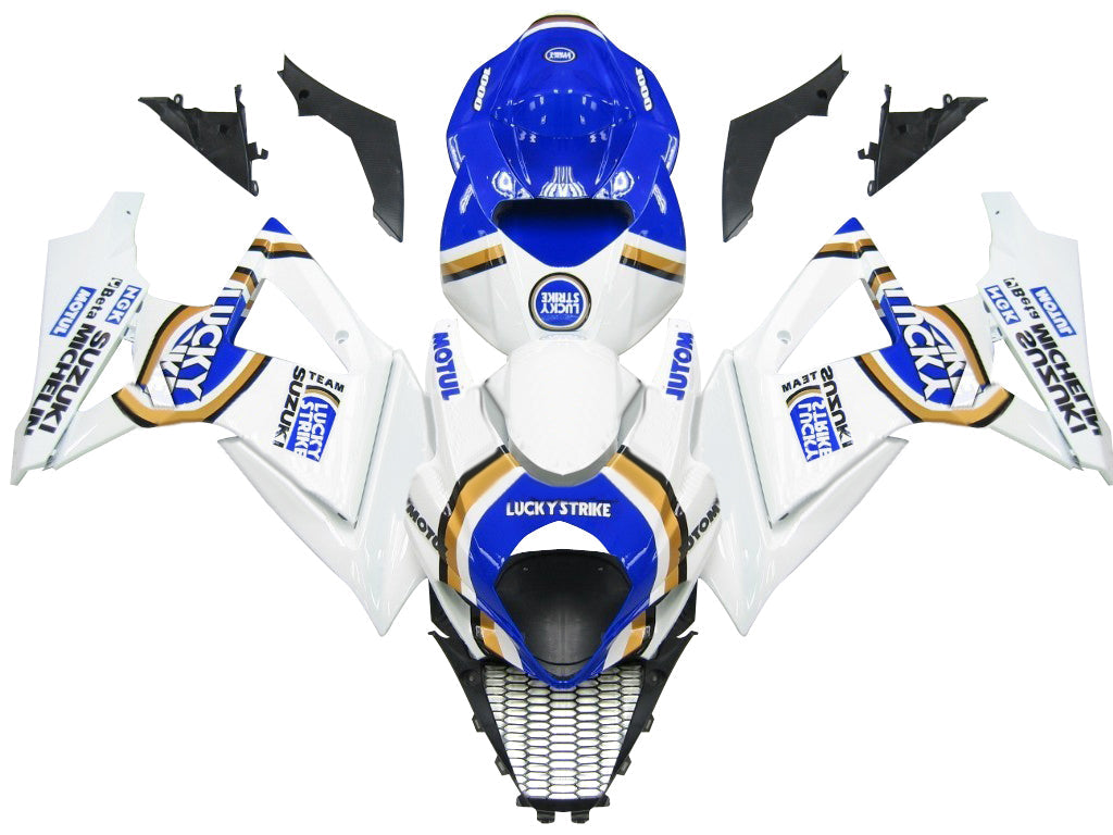 Fairings 2007-2008 Suzuki GSXR 1000 White & Blue Lucky Strike Generic