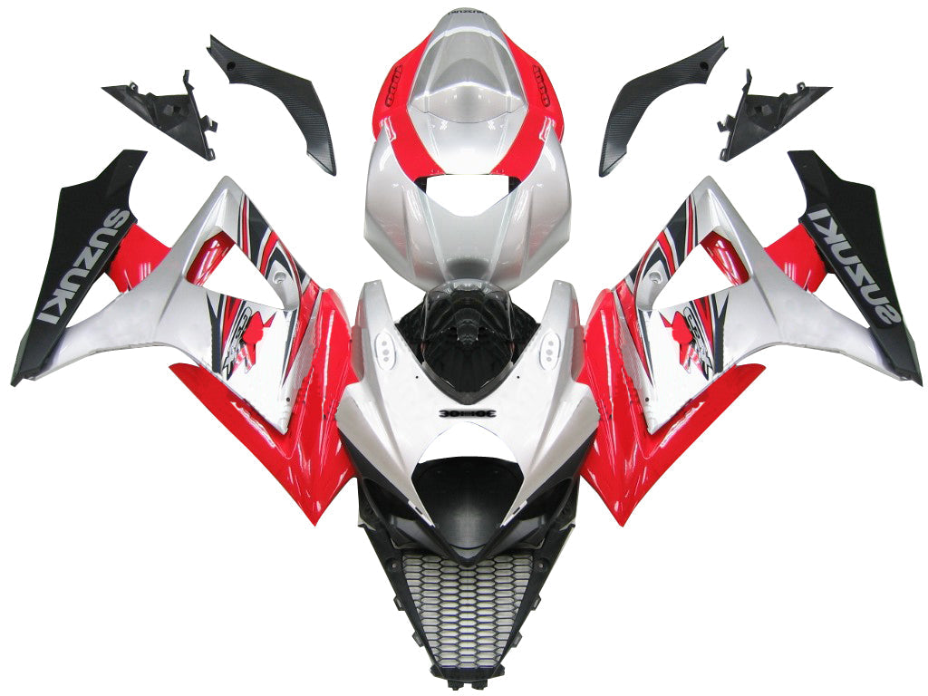 Fairings 2007-2008 Suzuki GSXR 1000 Silver & Red GSXR Generic