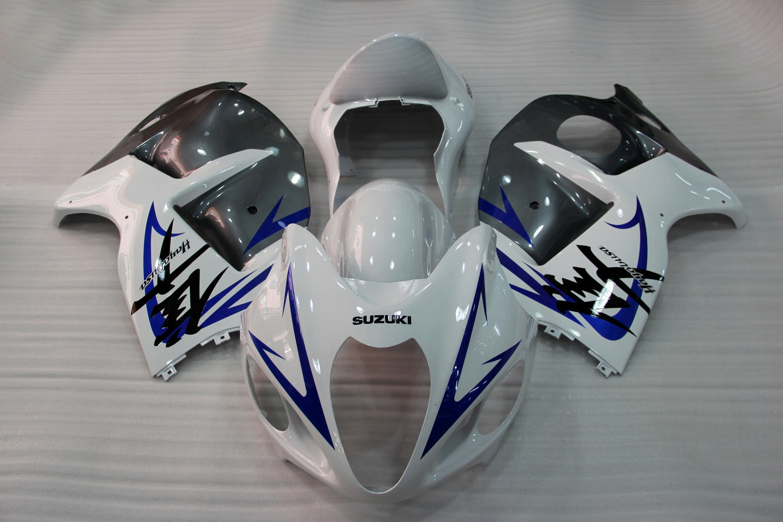 Fairings 2008-2020 Suzuki GSX 1300 Hayabusa White Grey Blue Generic