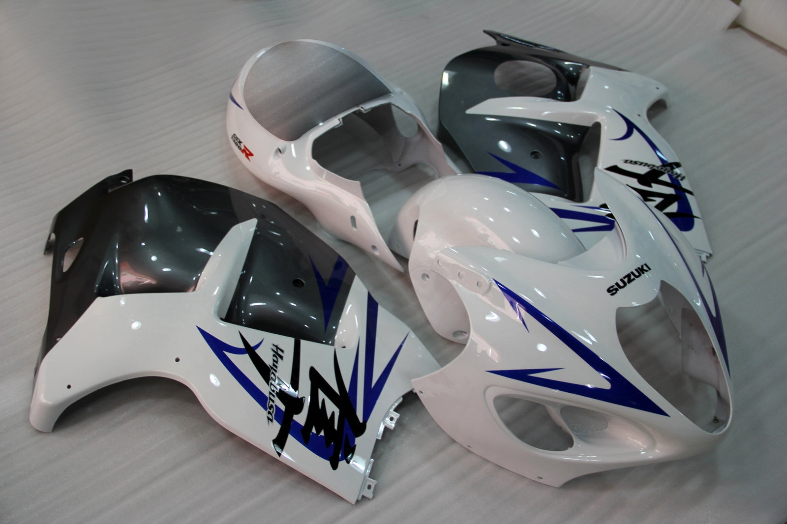 Fairings 2008-2020 Suzuki GSX 1300 Hayabusa White Grey Blue Generic