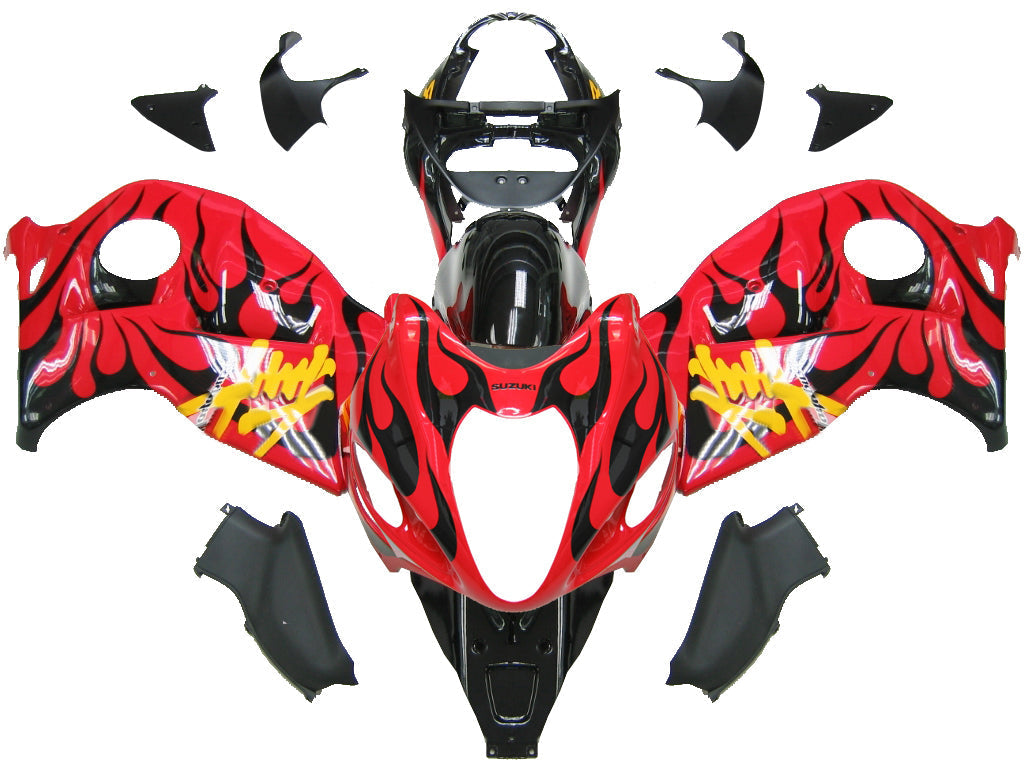 Fairings 1999-2007 Suzuki GSX1300 Hayabusa Red & Black Flame Generic