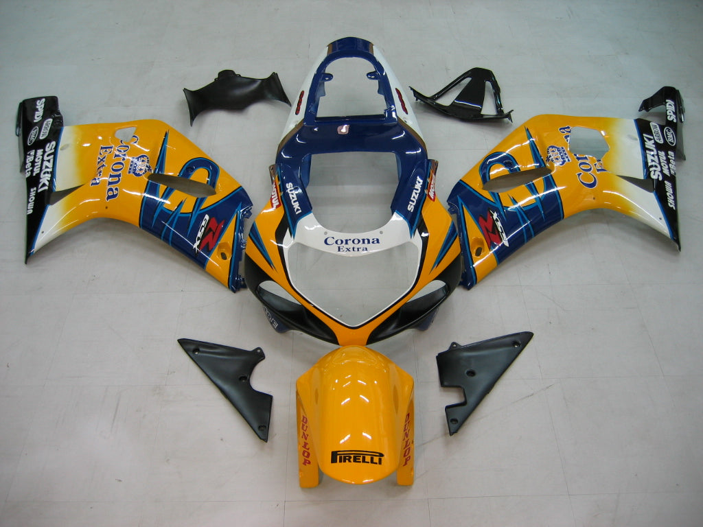 Fairings 2001-2003 Suzuki GSXR 600 Yellow & Blue Corona GSXR Generic